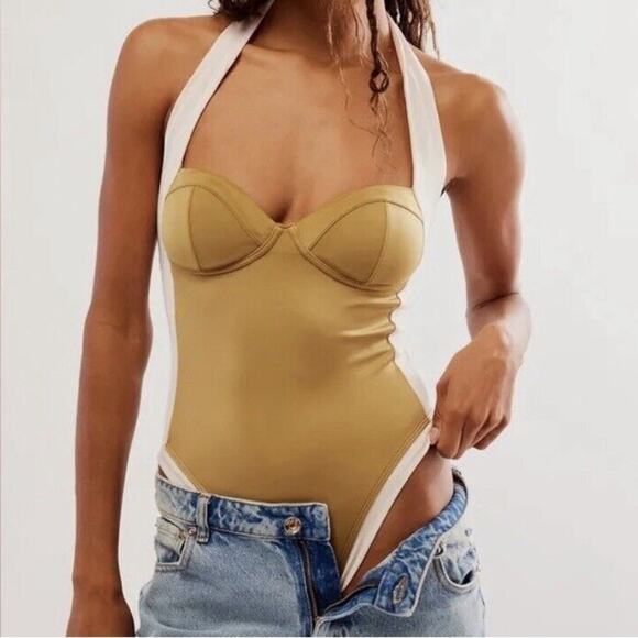 We Are HAH Pull Thru One Piece Bodysuit / Swimsuit Shroom Size Small - Picture 1 of 7